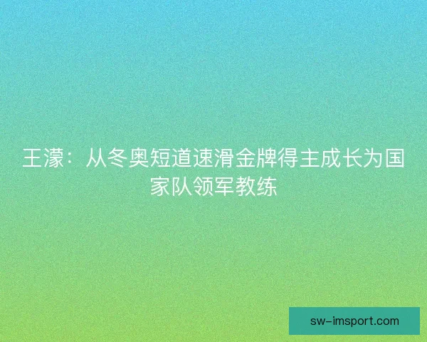 王濛:从冬奥短道速滑金牌得主成长为国家队领军教练 王濛:从冬奥短道速滑金牌得主成长为国家队领军教练
