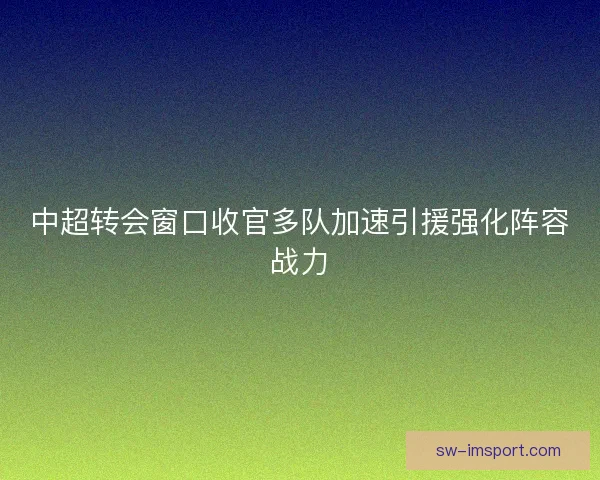 中超转会窗口收官多队加速引援强化阵容战力